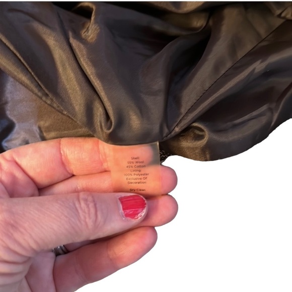 Talbots Women Cream Brown Herringbone Tweed 2 Button Blazer Sz 10P Lined Wool - Picture 11 of 12